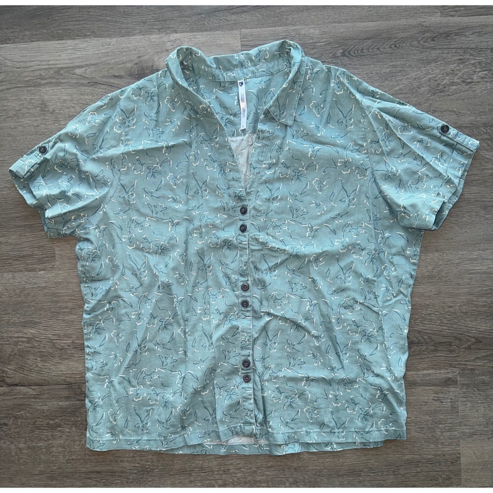 Kuhl Women's Sage Green Button Up Casual Shirt Large